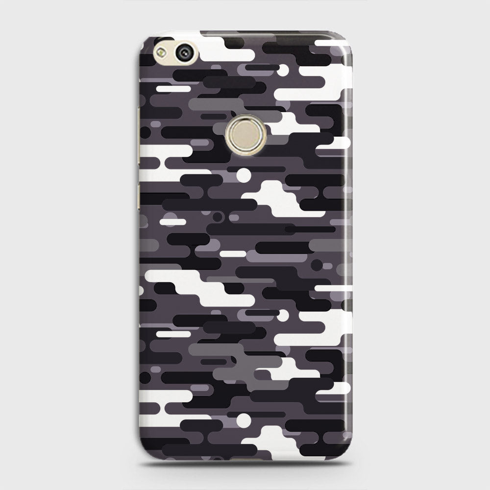 Huawei Honor 8 Lite Cover - Camo Series 2 - Black & White Design - Matte Finish - Snap On Hard Case with LifeTime Colors Guarantee