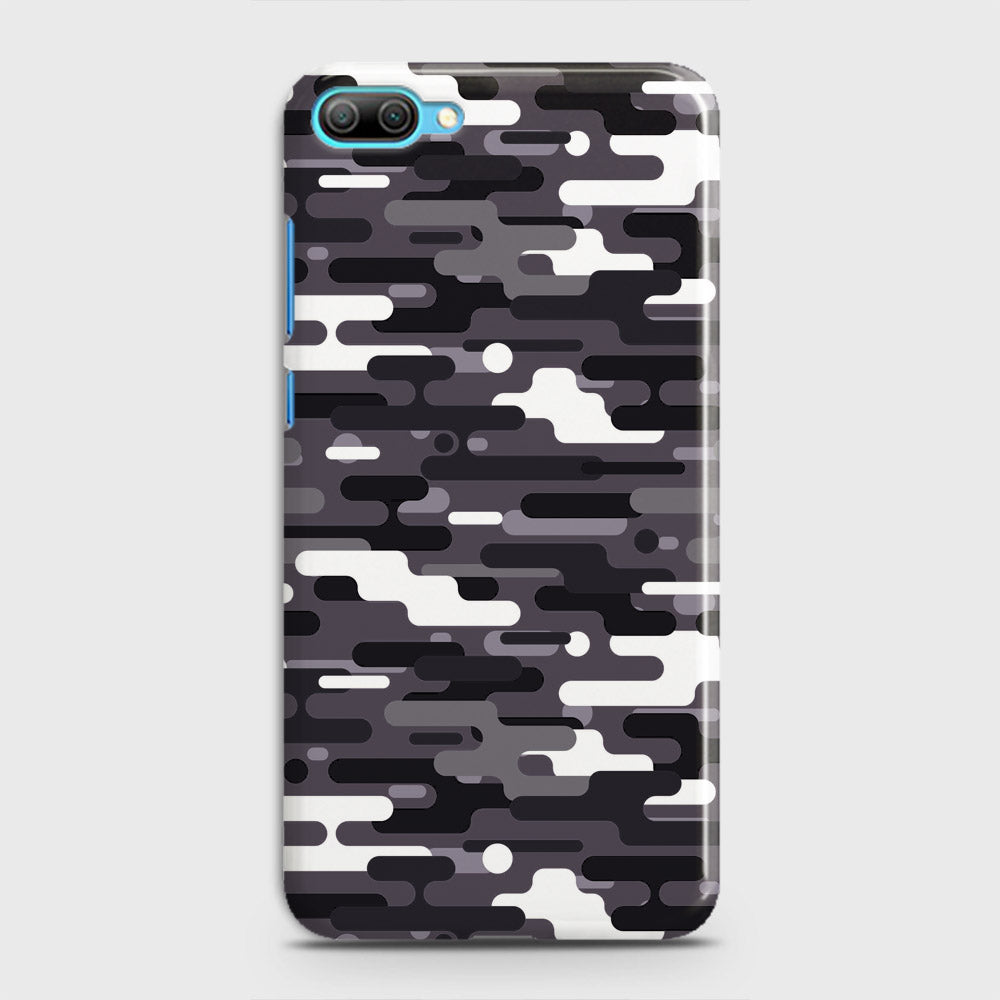 Huawei Honor 10 Lite Cover - Camo Series 2 - Black & White Design - Matte Finish - Snap On Hard Case with LifeTime Colors Guarantee