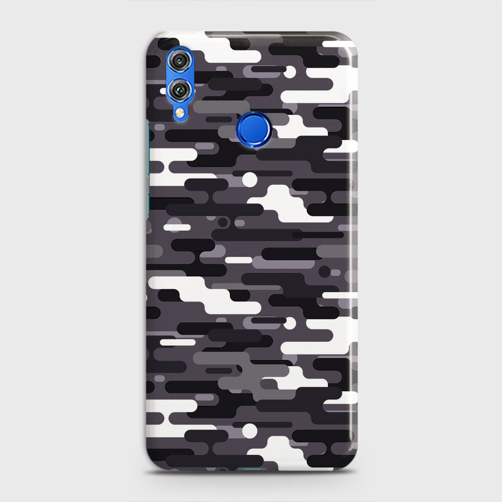 Huawei Honor Play Cover - Camo Series 2 - Black & White Design - Matte Finish - Snap On Hard Case with LifeTime Colors Guarantee