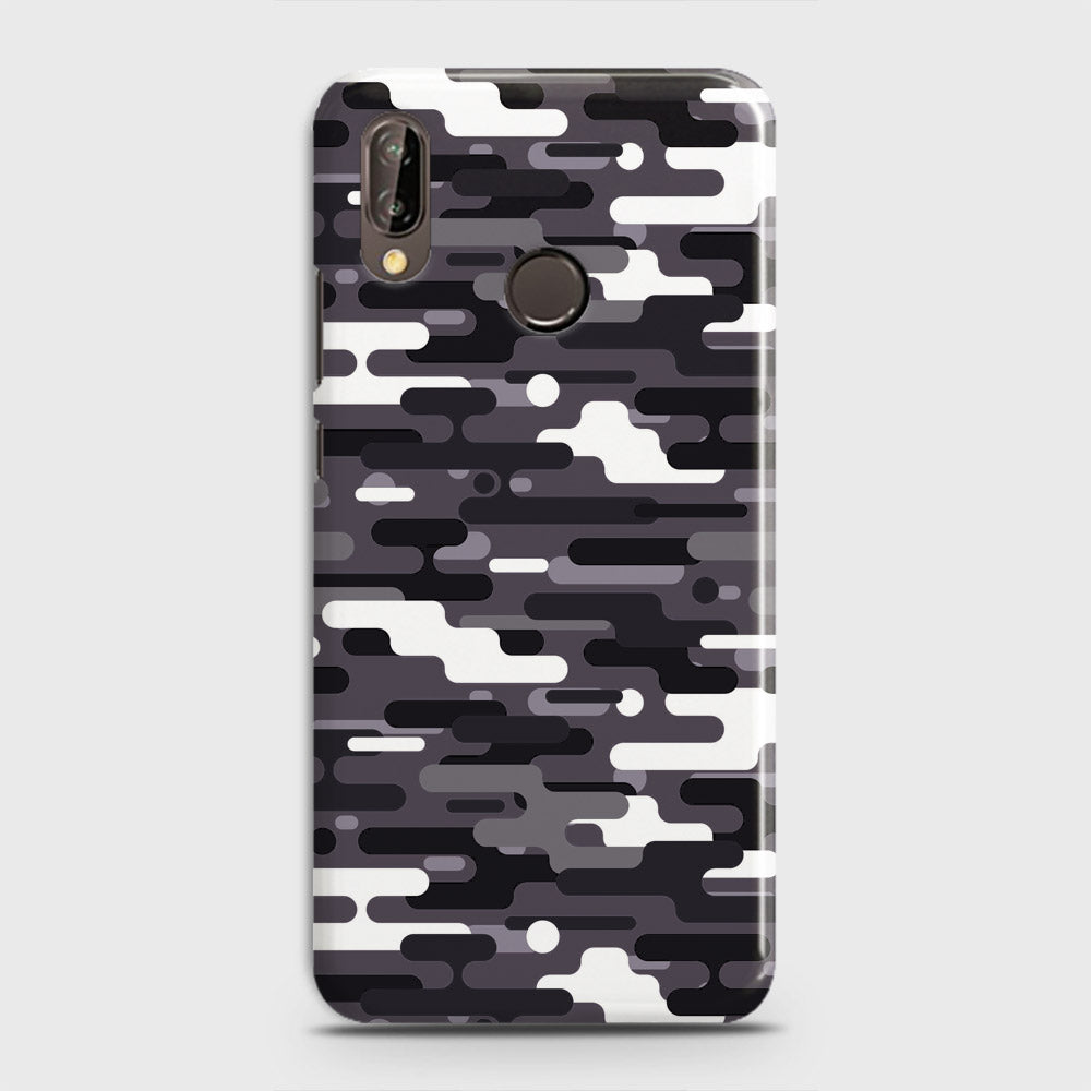 Huawei P20 Lite Cover - Camo Series 2 - Black & White Design - Matte Finish - Snap On Hard Case with LifeTime Colors Guarantee