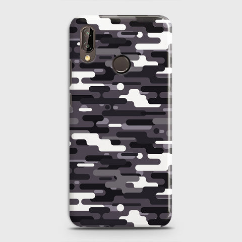 Huawei P20 Lite Cover - Camo Series 2 - Black & White Design - Matte Finish - Snap On Hard Case with LifeTime Colors Guarantee