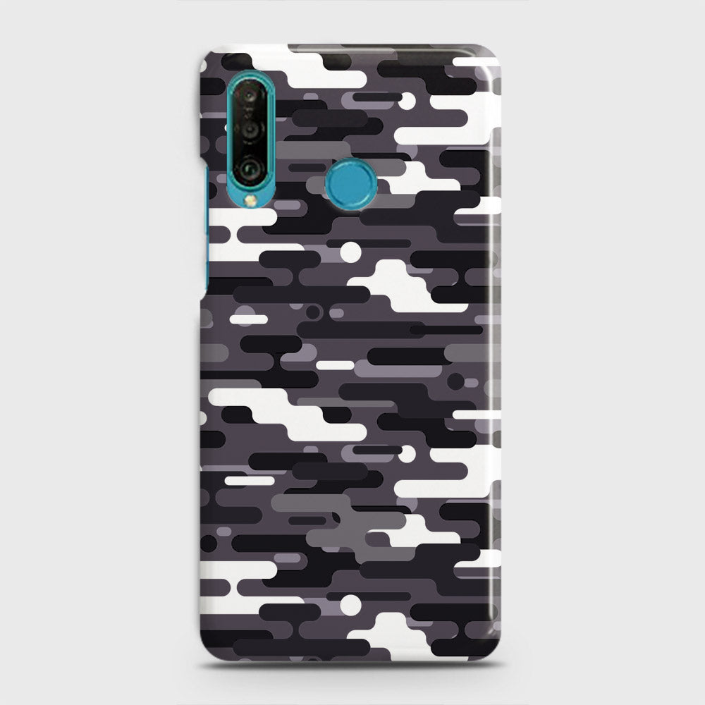 Huawei P30 lite Cover - Camo Series 2 - Black & White Design - Matte Finish - Snap On Hard Case with LifeTime Colors Guarantee