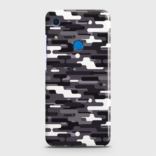 Huawei Y6s 2019 Cover - Camo Series 2 - Black & White Design - Matte Finish - Snap On Hard Case with LifeTime Colors Guarantee