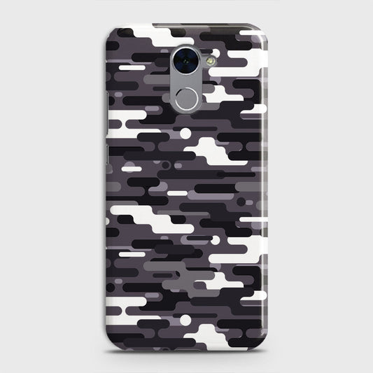 Huawei Y7 Prime  Cover - Camo Series 2 - Black & White Design - Matte Finish - Snap On Hard Case with LifeTime Colors Guarantee