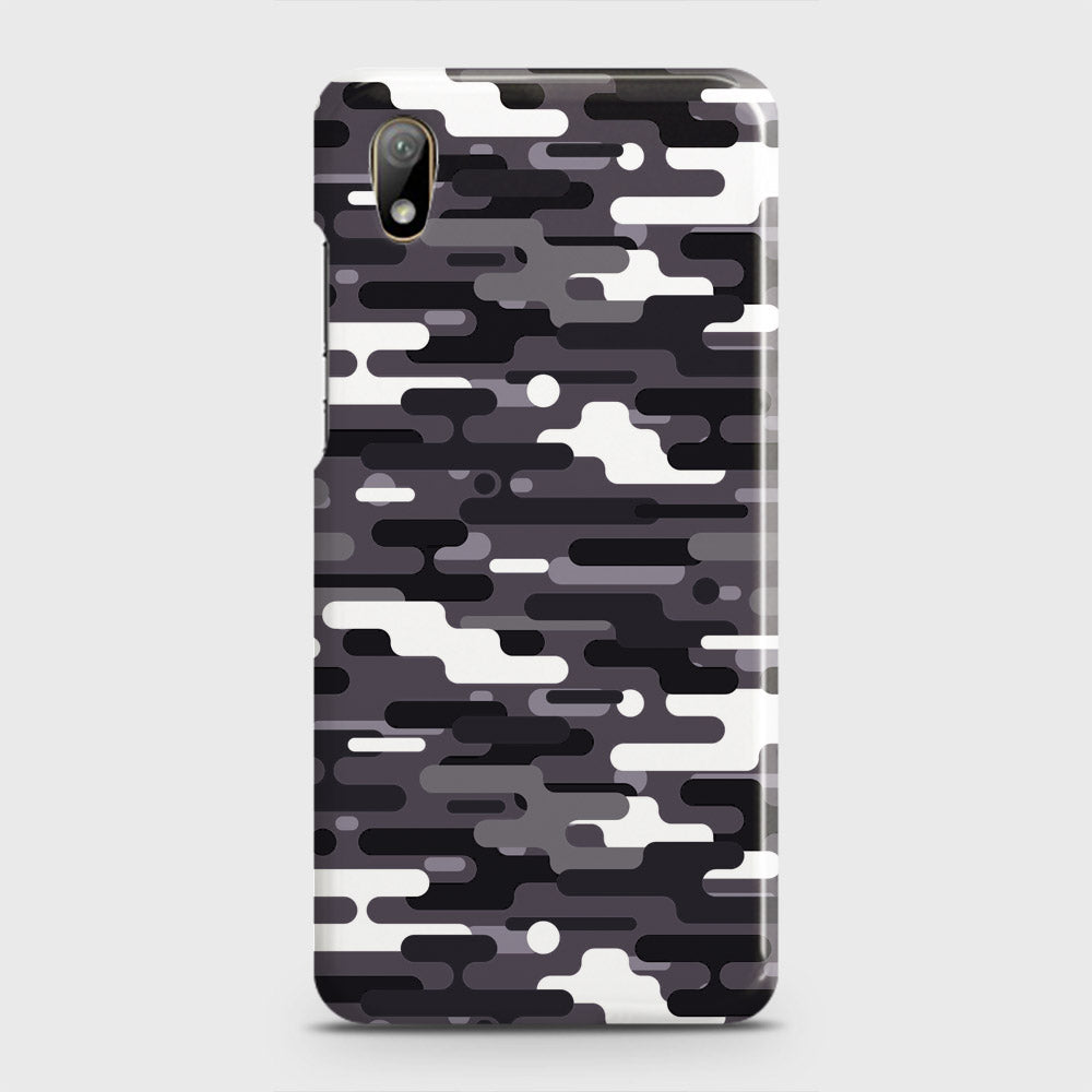 Huawei Y5 2019 Cover - Camo Series 2 - Black & White Design - Matte Finish - Snap On Hard Case with LifeTime Colors Guarantee