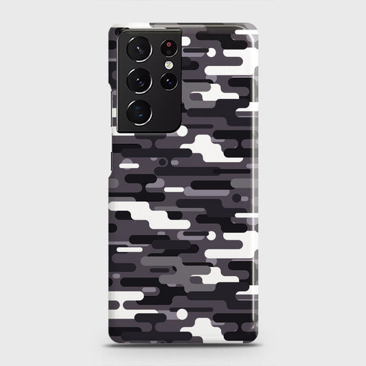 Samsung Galaxy S21 Ultra 5G Cover - Camo Series 2 - Black & White Design - Matte Finish - Snap On Hard Case with LifeTime Colors Guarantee