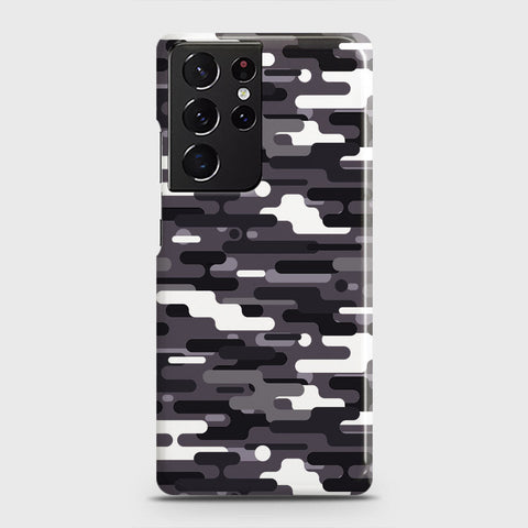 Samsung Galaxy S21 Ultra 5G Cover - Camo Series 2 - Black & White Design - Matte Finish - Snap On Hard Case with LifeTime Colors Guarantee