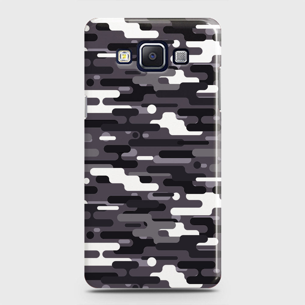 Samsung Galaxy A7 2015 Cover - Camo Series 2 - Black & White Design - Matte Finish - Snap On Hard Case with LifeTime Colors Guarantee