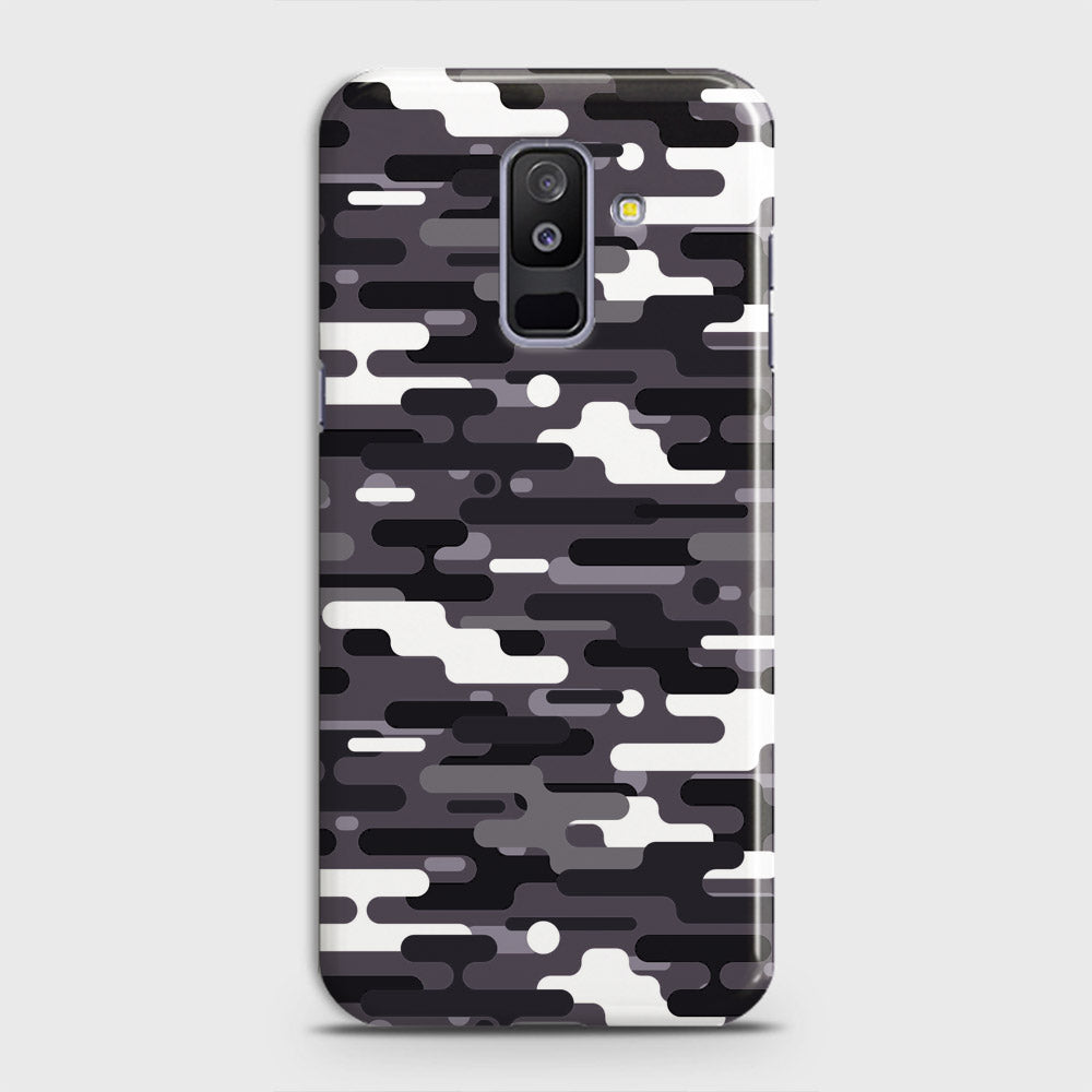 Samsung Galaxy A6 Plus 2018 Cover - Camo Series 2 - Black & White Design - Matte Finish - Snap On Hard Case with LifeTime Colors Guarantee