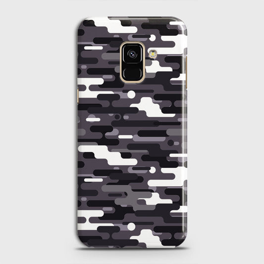 Samsung Galaxy A8 2018 Cover - Camo Series 2 - Black & White Design - Matte Finish - Snap On Hard Case with LifeTime Colors Guarantee
