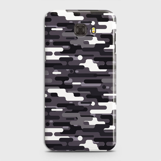 Samsung Galaxy C7 Pro Cover - Camo Series 2 - Black & White Design - Matte Finish - Snap On Hard Case with LifeTime Colors Guarantee