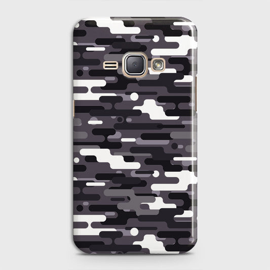 Samsung Galaxy J1 2016 / J120 Cover - Camo Series 2 - Black & White Design - Matte Finish - Snap On Hard Case with LifeTime Colors Guarantee