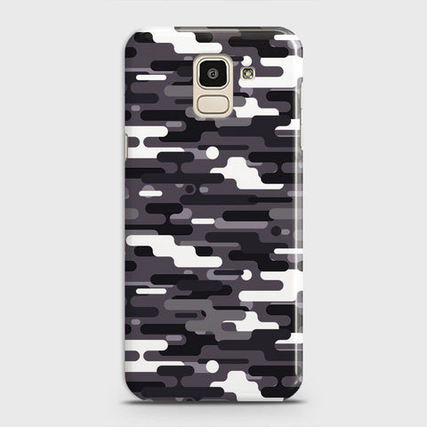 Samsung Galaxy J6 2018 Cover - Camo Series 2 - Black & White Design - Matte Finish - Snap On Hard Case with LifeTime Colors Guarantee