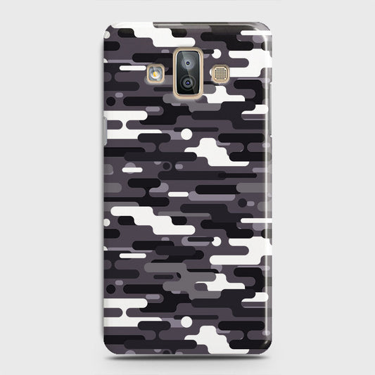 Samsung Galaxy J7 Duo Cover - Camo Series 2 - Black & White Design - Matte Finish - Snap On Hard Case with LifeTime Colors Guarantee
