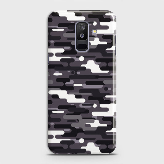 Samsung Galaxy J8 2018 Cover - Camo Series 2 - Black & White Design - Matte Finish - Snap On Hard Case with LifeTime Colors Guarantee