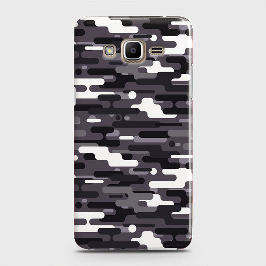 Samsung Galaxy J5 Cover - Camo Series 2 - Black & White Design - Matte Finish - Snap On Hard Case with LifeTime Colors Guarantee