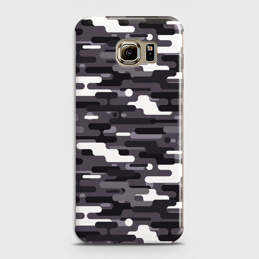 Samsung Galaxy S6 Edge Cover - Camo Series 2 - Black & White Design - Matte Finish - Snap On Hard Case with LifeTime Colors Guarantee
