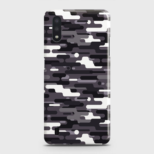 Samsung Galaxy A01 Cover - Camo Series 2 - Black & White Design - Matte Finish - Snap On Hard Case with LifeTime Colors Guarantee