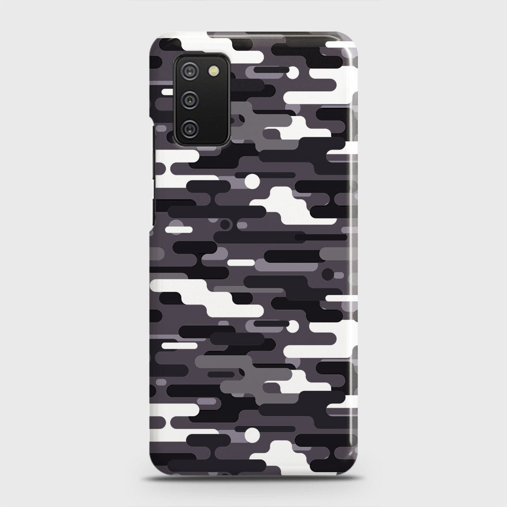 Samsung Galaxy A02s Cover - Camo Series 2 - Black & White Design - Matte Finish - Snap On Hard Case with LifeTime Colors Guarantee