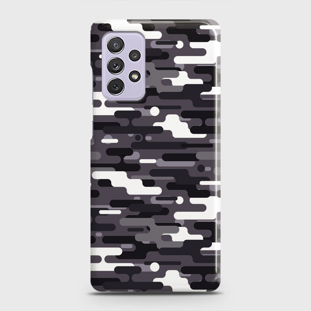 Samsung Galaxy A72 Cover - Camo Series 2 - Black & White Design - Matte Finish - Snap On Hard Case with LifeTime Colors Guarantee
