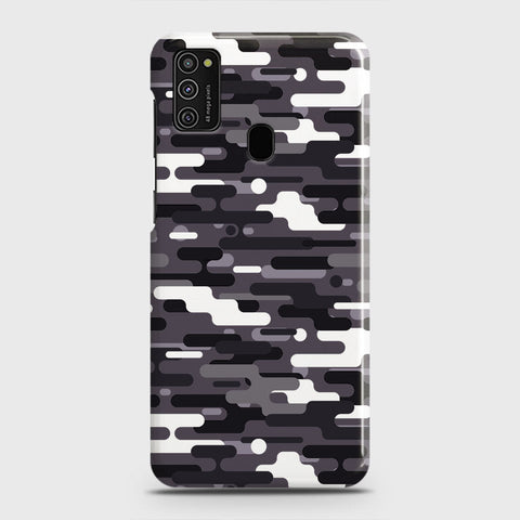 Samsung Galaxy M21 Cover - Camo Series 2 - Black & White Design - Matte Finish - Snap On Hard Case with LifeTime Colors Guarantee