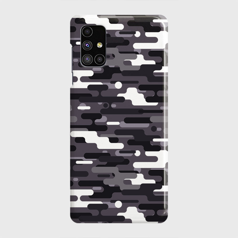 Samsung Galaxy M51 Cover - Camo Series 2 - Black & White Design - Matte Finish - Snap On Hard Case with LifeTime Colors Guarantee