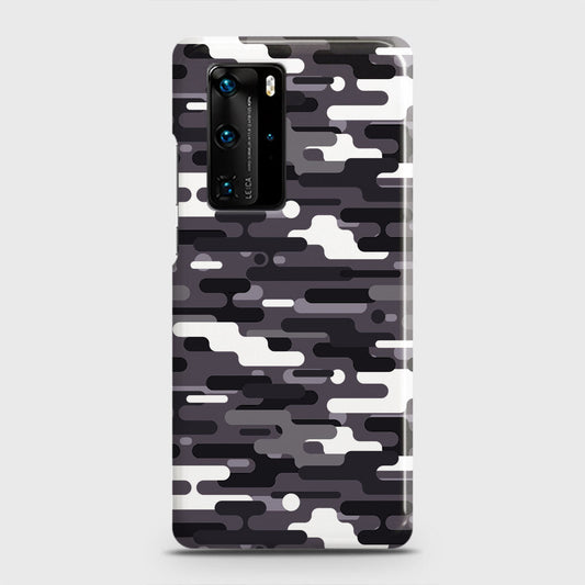 Huawei P40 Pro Cover - Camo Series 2 - Black & White Design - Matte Finish - Snap On Hard Case with LifeTime Colors Guarantee