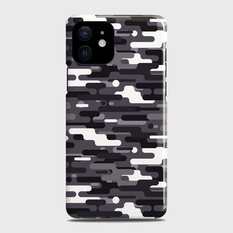 iPhone 12 Mini Cover - Camo Series 2 - Black & White Design - Matte Finish - Snap On Hard Case with LifeTime Colors Guarantee