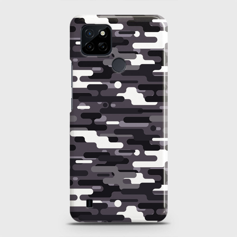 Realme C25Y Cover - Camo Series 2 - Black & White Design - Matte Finish - Snap On Hard Case with LifeTime Colors Guarantee