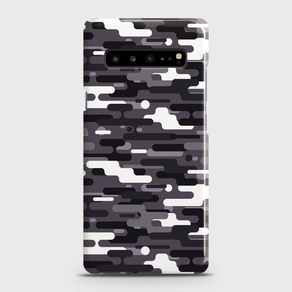 Samsung Galaxy S10 5G Cover - Camo Series 2 - Black & White Design - Matte Finish - Snap On Hard Case with LifeTime Colors Guarantee