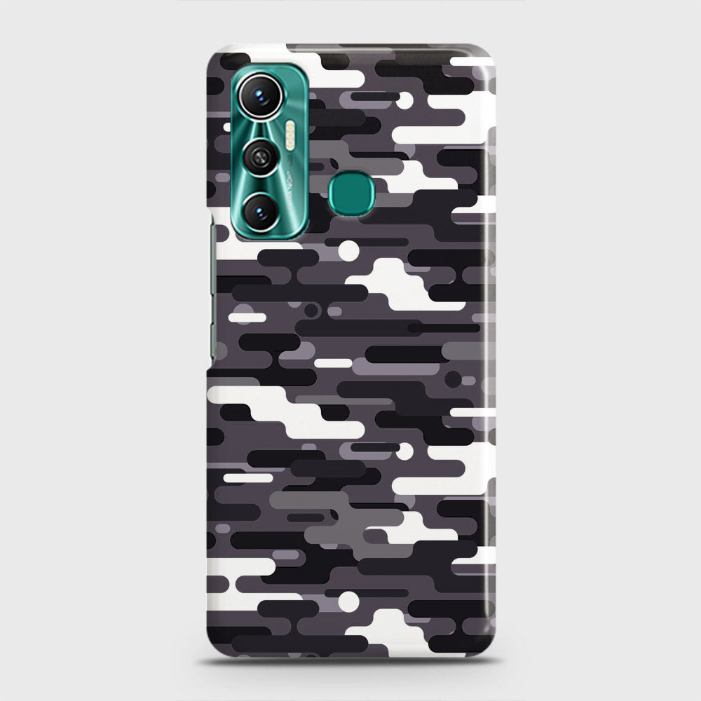 Infinix Hot 11 Cover - Camo Series 2 - Black & White Design - Matte Finish - Snap On Hard Case with LifeTime Colors Guarantee
