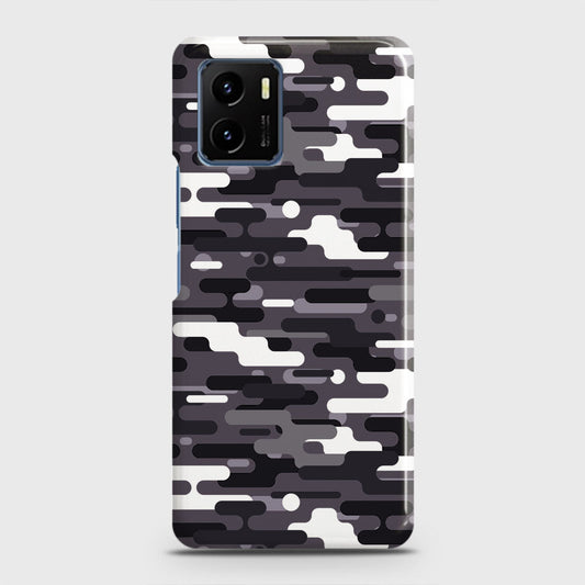 Vivo Y15s Cover - Camo Series 2 - Black & White Design - Matte Finish - Snap On Hard Case with LifeTime Colors Guarantee