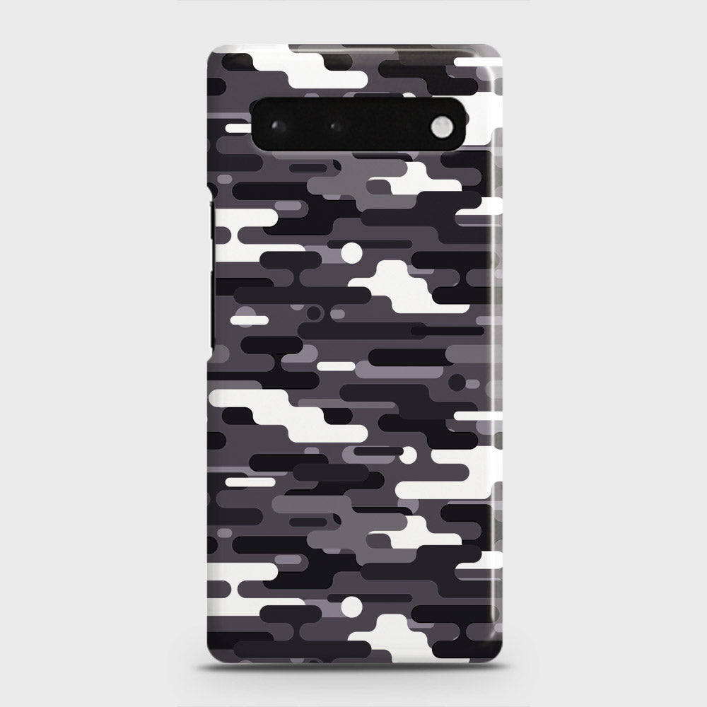 Google Pixel 6 Cover - Camo Series 2 - Black & White Design - Matte Finish - Snap On Hard Case with LifeTime Colors Guarantee