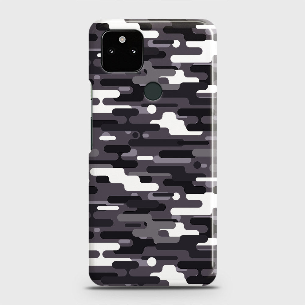Google Pixel 5a 5G Cover - Camo Series 2 - Black & White Design - Matte Finish - Snap On Hard Case with LifeTime Colors Guarantee
