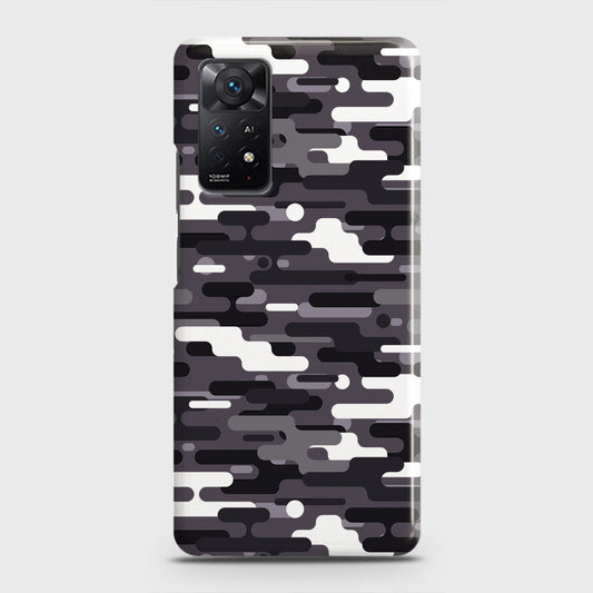 Xiaomi Redmi Note 11S Cover - Camo Series 2 - Black & White Design - Matte Finish - Snap On Hard Case with LifeTime Colors Guarantee