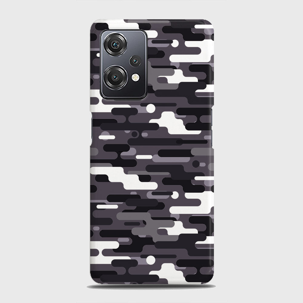 OnePlus Nord CE 2 Lite 5G Cover - Camo Series 2 - Black & White Design - Matte Finish - Snap On Hard Case with LifeTime Colors Guarantee