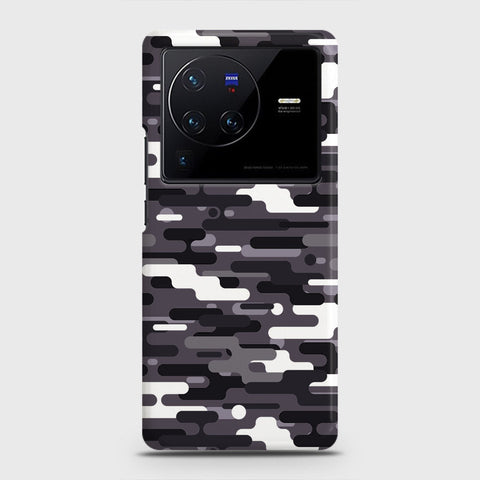 Vivo X80 Cover - Camo Series 2 - Black & White Design - Matte Finish - Snap On Hard Case with LifeTime Colors Guarantee