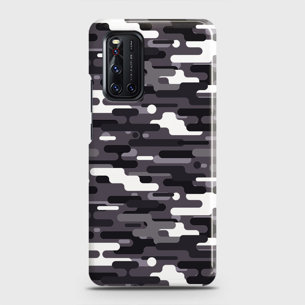 Vivo V19  Cover - Camo Series 2 - Black & White Design - Matte Finish - Snap On Hard Case with LifeTime Colors Guarantee