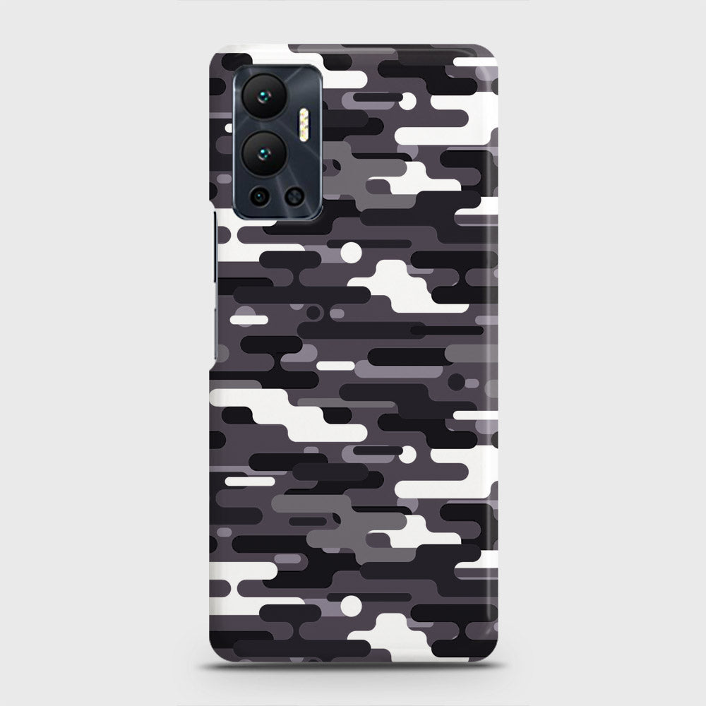 Infinix Hot 12 Cover - Camo Series 2 - Black & White Design - Matte Finish - Snap On Hard Case with LifeTime Colors Guarantee (Fast Delivery)