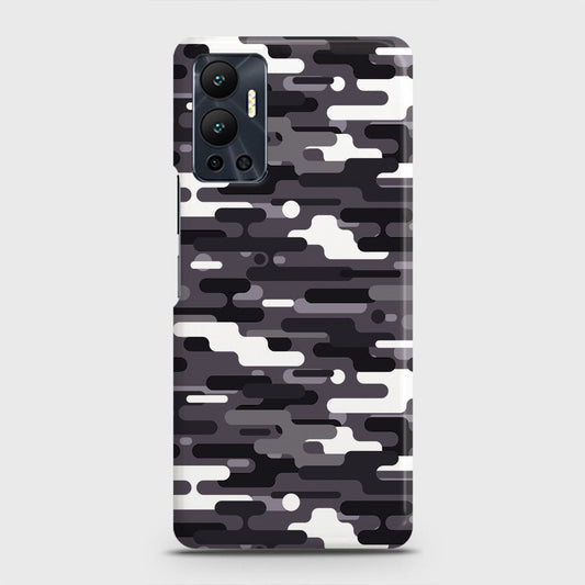 Infinix Hot 12 Cover - Camo Series 2 - Black & White Design - Matte Finish - Snap On Hard Case with LifeTime Colors Guarantee (Fast Delivery)