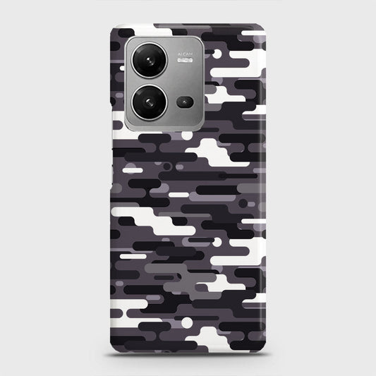 Vivo V25 Cover - Camo Series 2 - Black & White Design - Matte Finish - Snap On Hard Case with LifeTime Colors Guarantee