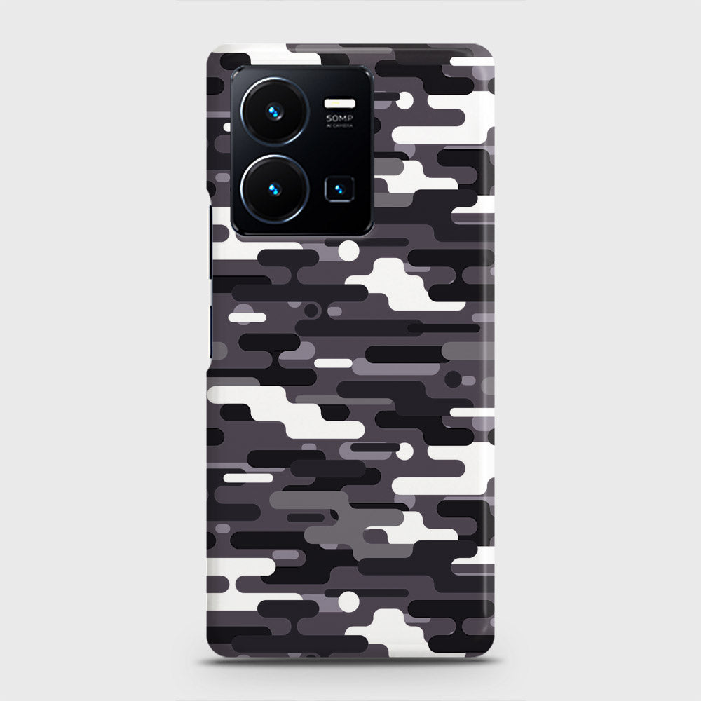 Vivo Y35 Cover - Camo Series 2 - Black & White Design - Matte Finish - Snap On Hard Case with LifeTime Colors Guarantee
