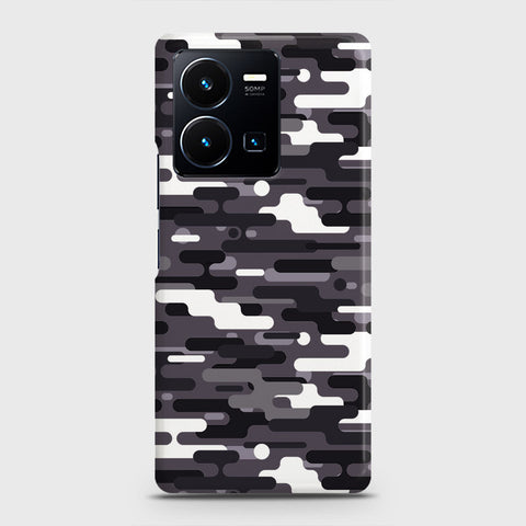 Vivo Y35 Cover - Camo Series 2 - Black & White Design - Matte Finish - Snap On Hard Case with LifeTime Colors Guarantee