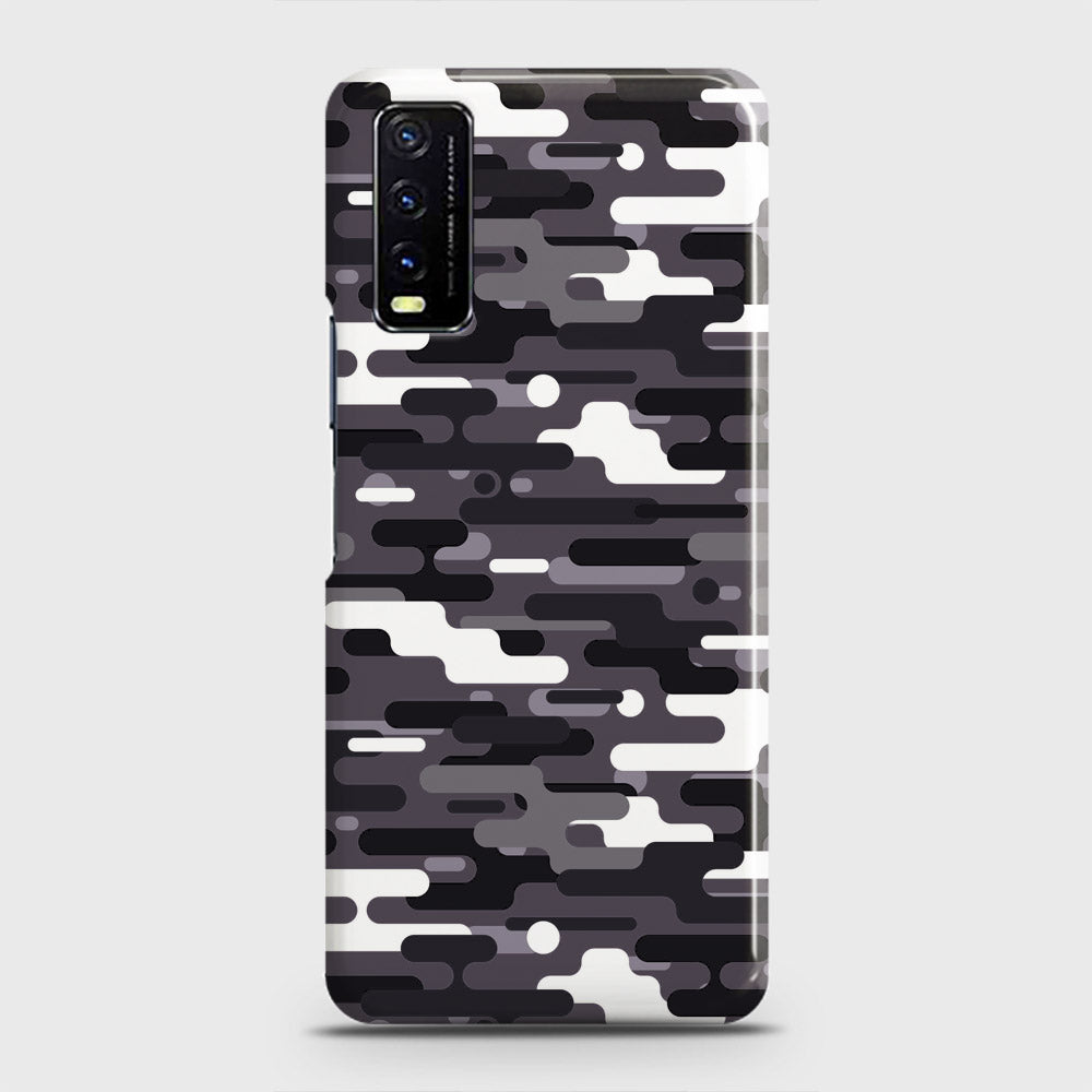 Vivo Y20  Cover - Camo Series 2 - Black & White Design - Matte Finish - Snap On Hard Case with LifeTime Colors Guarantee