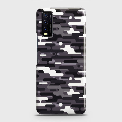 Vivo Y20A  Cover - Camo Series 2 - Black & White Design - Matte Finish - Snap On Hard Case with LifeTime Colors Guarantee