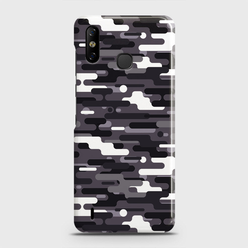 Infinix Smart 4 Cover - Camo Series 2 - Black & White Design - Matte Finish - Snap On Hard Case with LifeTime Colors Guarantee