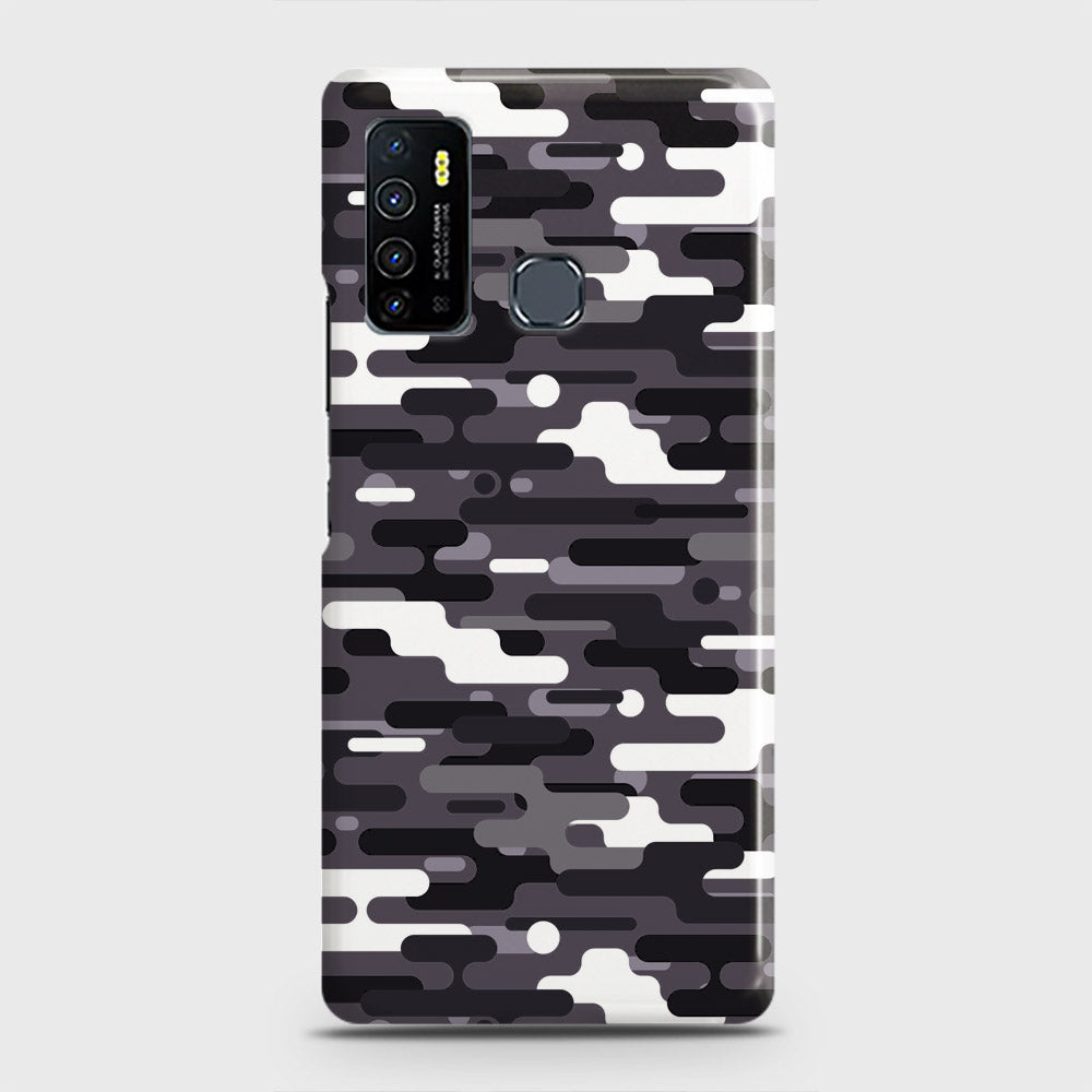Infinix Hot 9 Cover - Camo Series 2 - Black & White Design - Matte Finish - Snap On Hard Case with LifeTime Colors Guarantee