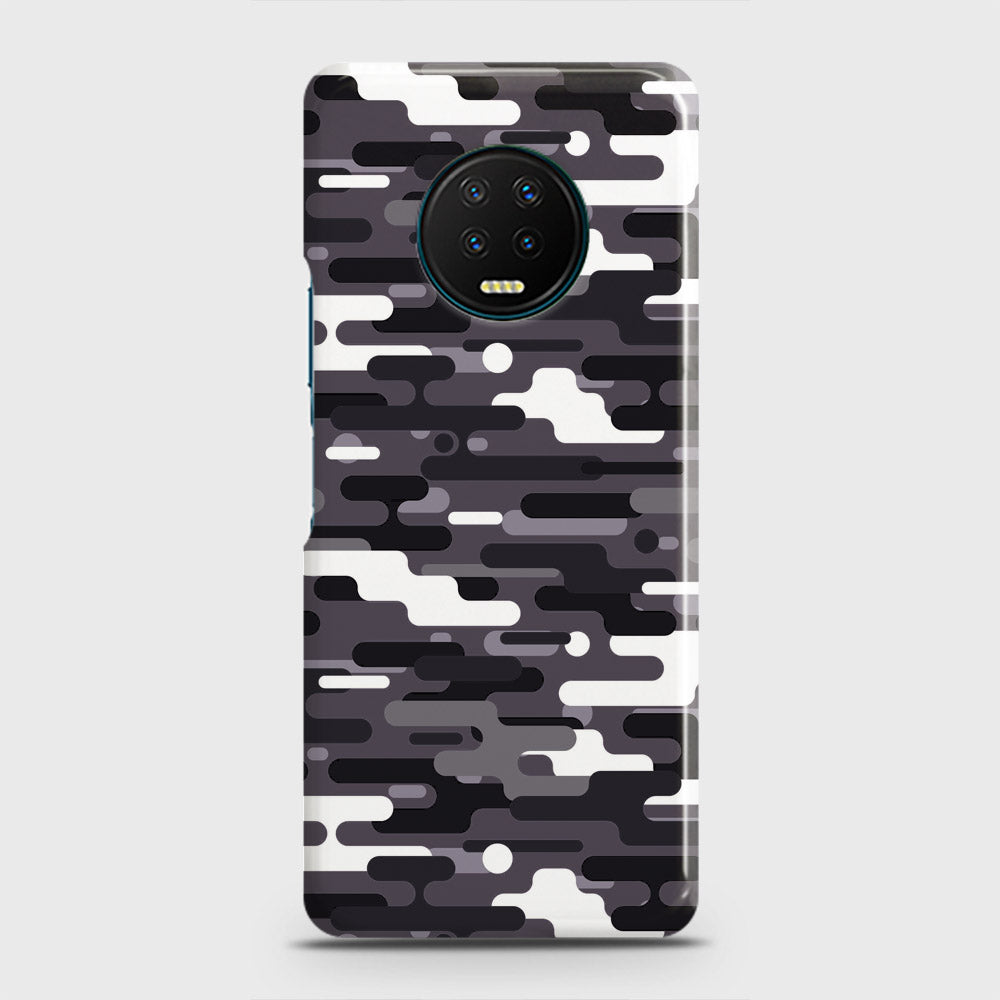 Infinix Note 7 Cover - Camo Series 2 - Black & White Design - Matte Finish - Snap On Hard Case with LifeTime Colors Guarantee