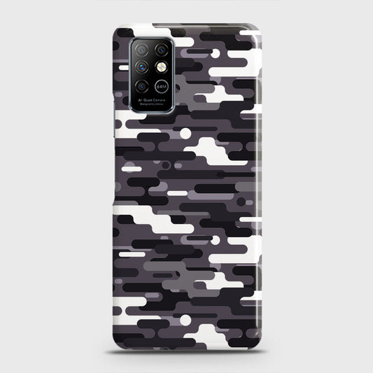 Infinix Note 8 Cover - Camo Series 2 - Black & White Design - Matte Finish - Snap On Hard Case with LifeTime Colors Guarantee