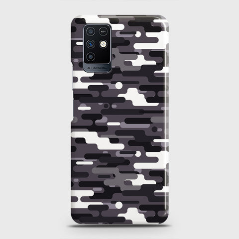 Infinix Note 10 Cover - Camo Series 2 - Black & White Design - Matte Finish - Snap On Hard Case with LifeTime Colors Guarantee